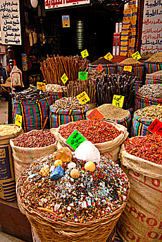 彩色,袋,集市,开罗,埃及,非洲