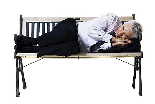 商务人士,睡觉,长椅
