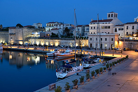 港口,蓝色,钟点,阿尔盖罗,萨萨里,省,萨丁尼亚,意大利,欧洲