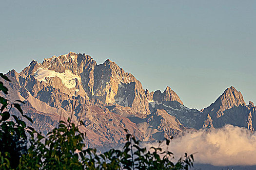 积雪,顶峰,玉龙雪山,丽江,云南,中国