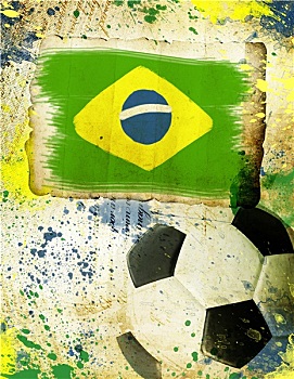 旧式,照片,足球,巴西
