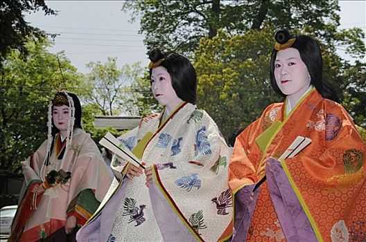 女性,皇家,家庭,中心,节日,京都,日本,亚洲