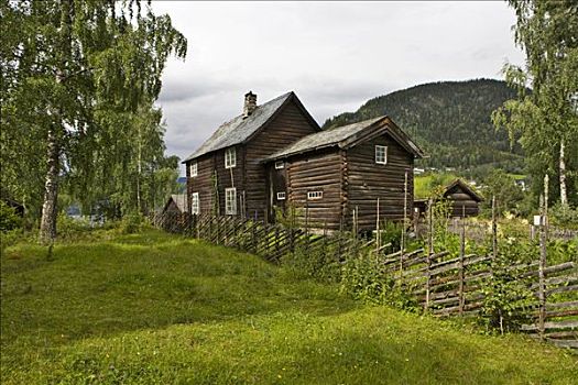 历史,木屋,户外,生活方式,博物馆,挪威,斯堪的纳维亚,欧洲