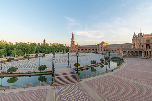 塞维利亚西班牙广场美丽的风景