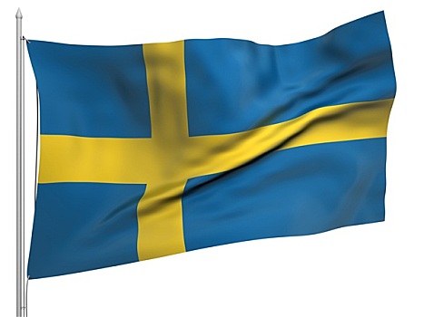 飞,旗帜,瑞典,国家
