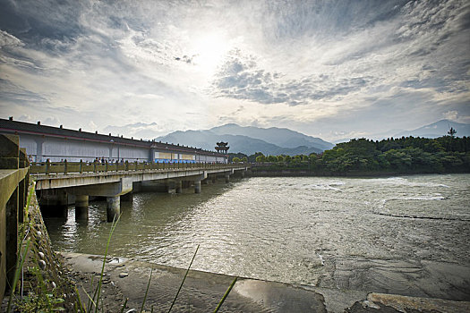 古老,都江堰,灌溉,城市,四川,中国