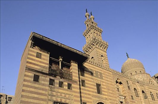 埃及,开罗,仰视,建筑,清真寺,蓝天
