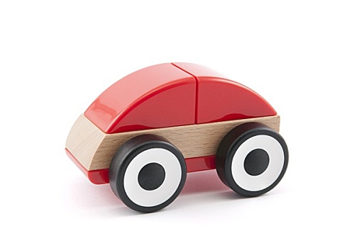 木质,红色,汽车,玩具,裁剪,小路