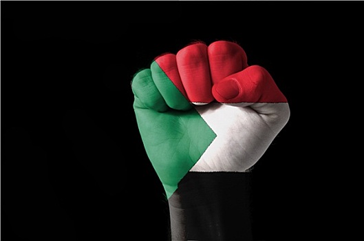 拳头,涂绘,彩色,苏丹,旗帜