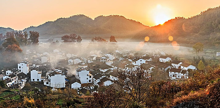 江西省婺源县石城村居民住宅乡村建筑景观