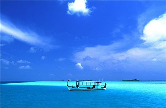 马尔代夫,环礁,传统,渔船