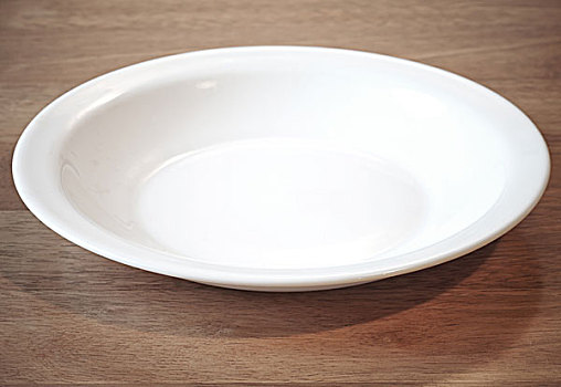 空,白色,盘子,角度,木桌子