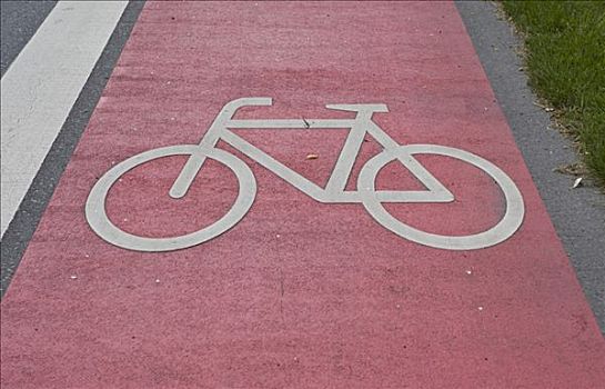 自行车道,街道,标记,德国,欧洲