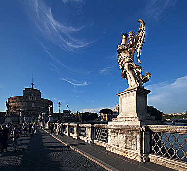 意大利罗马圣天使城堡和圣天使桥
