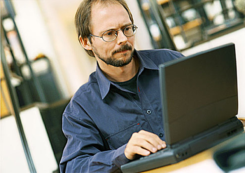 男人,工作,笔记本电脑