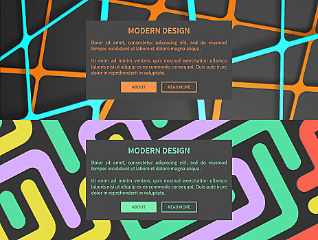 现代,设计,网页,矢量,插画,深色,彩色,线条,制作,图案,文字,按钮