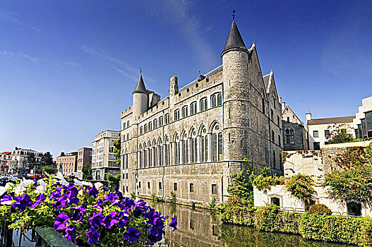 城堡,13世纪,哥特式建筑,建筑,根特,比利时