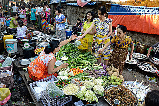 亚洲,缅甸,市场