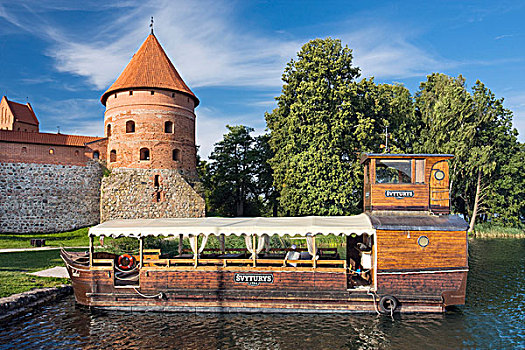船,特拉凯,岛屿,城堡,历史,国家公园,立陶宛,欧洲
