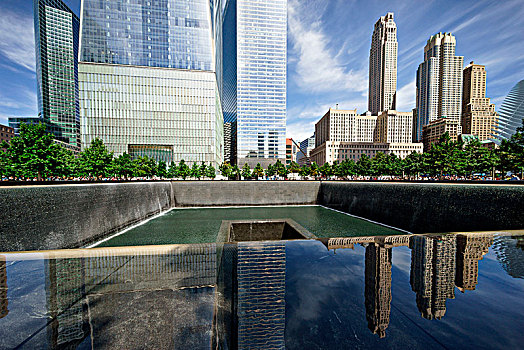 纪念,喷泉,零点地带,世贸中心,场所,纽约,美国