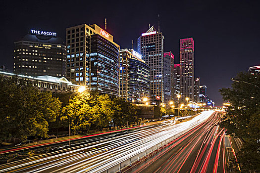 道路,夜晚,北京,中國