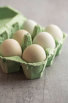 鸡蛋,绿色,壳,鸡蛋格