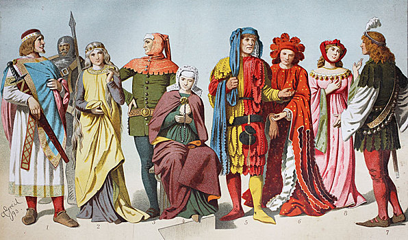 服饰,古代史,中世纪,时期,德国,欧洲