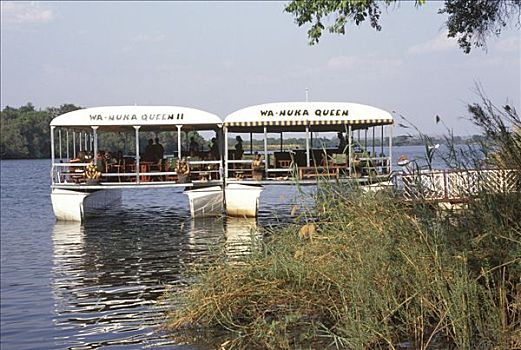 河船,游轮,赞比西河,高处,维多利亚瀑布,津巴布韦
