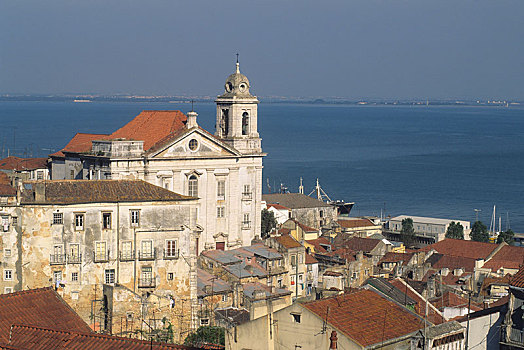 风景,东方,局部,阿尔法马区,视点,里斯本,地区,葡萄牙,欧洲