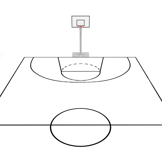 篮球场,篮球,隔绝,白色背景_高清图片_全景视觉