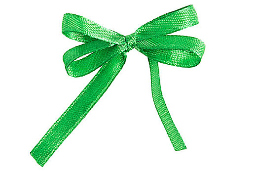 喜庆,绿色,蝴蝶结,丝带,隔绝,白色背景