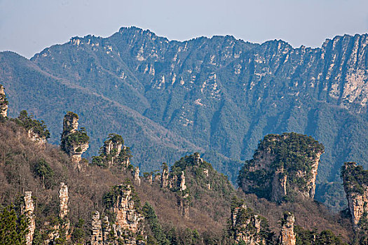湖南张家界国家森林公园天子山将军岩群峰