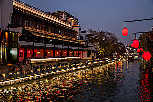 江苏南京市古秦淮夫子庙秦淮两岸之夜