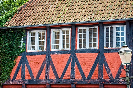 半木结构,传统,房子,丹麦