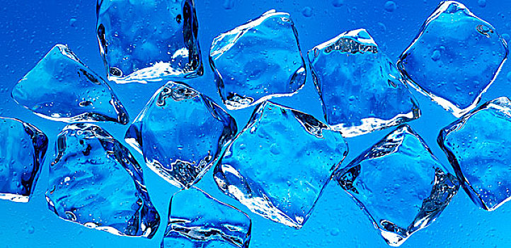 蓝色,冰,冰块