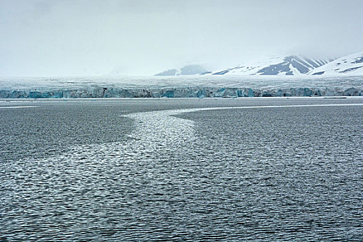 挪威,斯瓦尔巴特群岛,水,冰河,背景