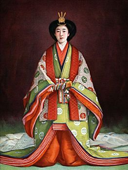 皇后,日本,加冕,衣服,艺术家,未知