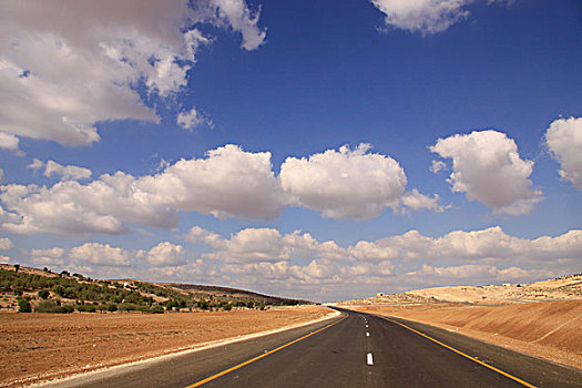 道路,通过,荒芜,以色列