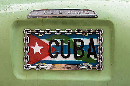 古巴,哈瓦那,老爷车,牌照