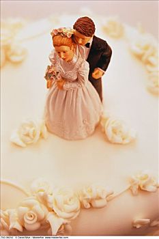 婚礼,小雕像,蛋糕