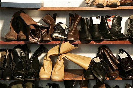 鞋,架子,老,店,旅店,巴伐利亚,德国,欧洲