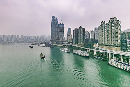 重庆市嘉陵外滩高楼环境建筑