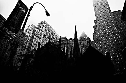 圣三一教堂,金融区,曼哈顿,纽约,美国