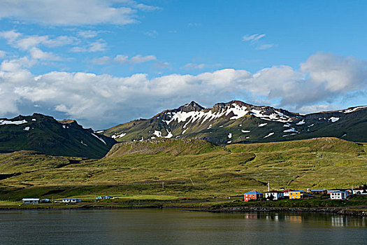 冰岛,西部,韦斯特兰德,斯奈山半岛,港口,城市,景色,区域