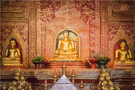 佛,寺庙,清迈,泰国
