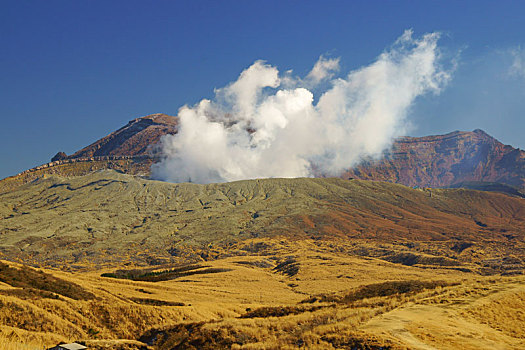 山,火山口,熊本,日本