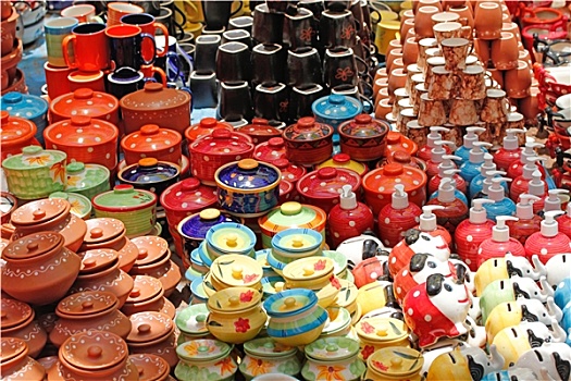 彩色,陶瓷,罐,器具