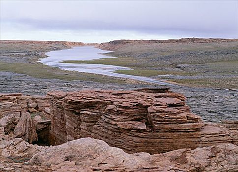 砂岩,风景,国家野生动植物保护区,加拿大