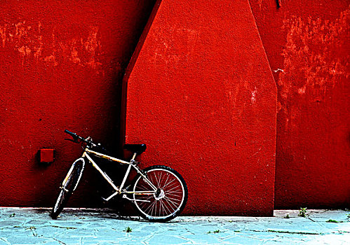 自行车,红墙,布拉诺岛,意大利,欧洲