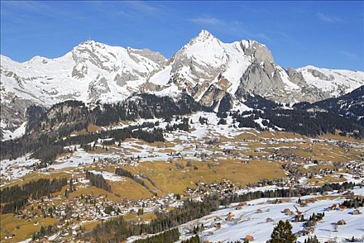 山,山谷,瑞士,欧洲